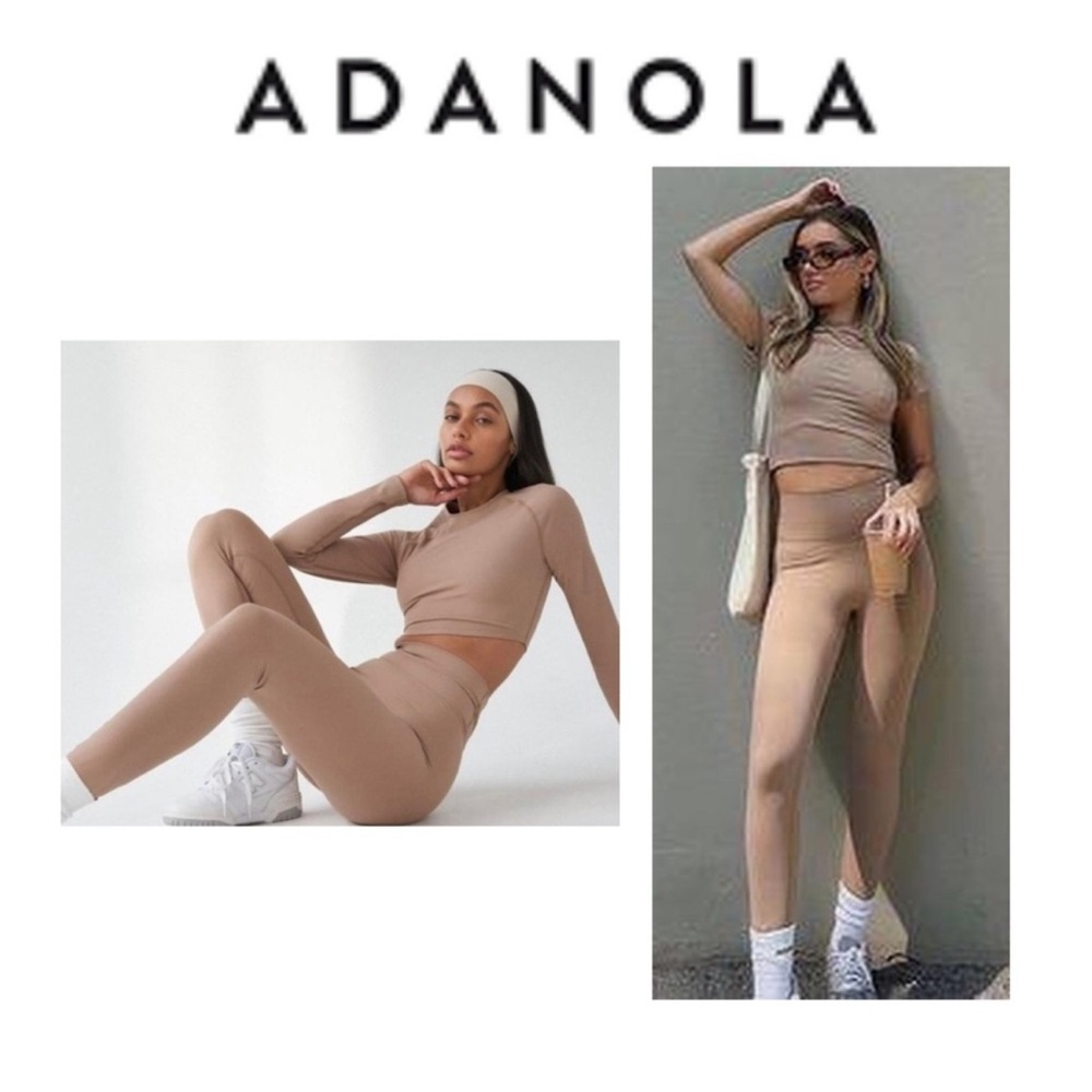 Adanola ultimate leggings in tan/light brown - size small